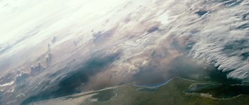 Movie still from “Agora” (2009), directed by Alejandro Amenábar – A view of the earth from the space shuttle; Extreme Wide shot, Overhead angle