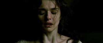 Movie still from “Agora” (2009), directed by Alejandro Amenábar – A person with their eyes closed; Close Up shot, Overhead angle
