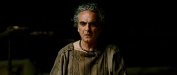 Movie still from “Agora” (2009), directed by Alejandro Amenábar – An older man with a gray hair and a beard; Close Up shot, High angle