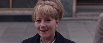 Movie still from “Alfie” (1966), directed by Lewis Gilbert – A person wearing a jacket; Close Up shot, Low angle