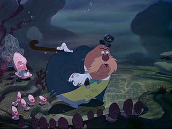Movie still from “Alice in Wonderland” (1951), directed by Wilfred Jackson – A painting of an animated character in a field; Wide shot, Low angle