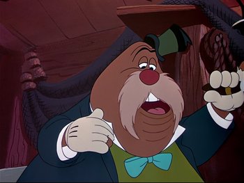 Movie still from “Alice in Wonderland” (1951), directed by Wilfred Jackson – A character from the disney movie the hunchback of notre dame; Close Up shot, Over the shoulder angle