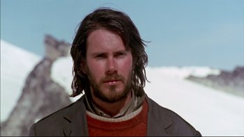Movie still from “Alive” (1993), directed by Frank Marshall – A person with long hair; Close Up shot, Low angle