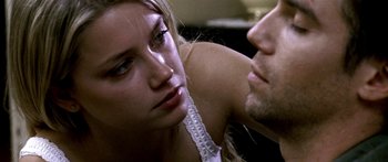 Movie still from “All the Boys Love Mandy Lane” (2006), directed by Jonathan Levine – A woman and a man's face; Close Up shot, Over the shoulder angle