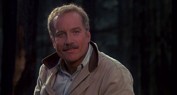 Movie still from “Always” (1989), directed by Steven Spielberg – A person wearing a jacket; Close Up shot, Low angle