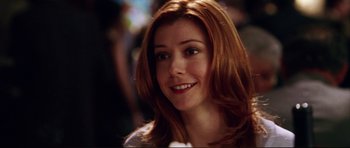 Movie still from “American Wedding” (2003), directed by Jesse Dylan – A person with red hair; Close Up shot, Over the shoulder angle
