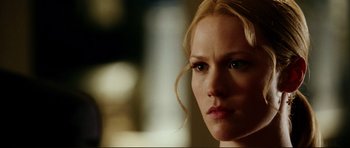 Movie still from “American Wedding” (2003), directed by Jesse Dylan – A woman's face in a room; Close Up shot, Low angle