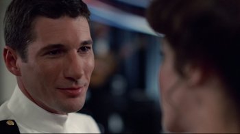 Movie still from “An Officer and a Gentleman” (1982), directed by Taylor Hackford – A person talking to another person; Close Up shot, Over the shoulder angle