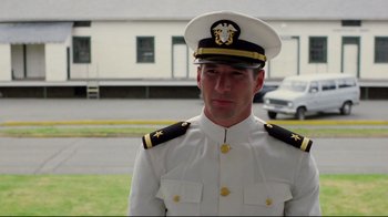 Movie still from “An Officer and a Gentleman” (1982), directed by Taylor Hackford – A person wearing a uniform; Medium shot, Low angle