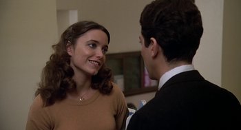 Movie still from “National Lampoon's Animal House” (1978), directed by John Landis – A man and a woman talking to each other; Close Up shot, Over the shoulder angle