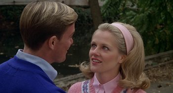 Movie still from “National Lampoon's Animal House” (1978), directed by John Landis – A man and a woman talking to each other; Close Up shot, Low angle