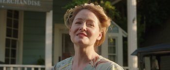 Movie still from “Annabelle: Creation” (2017), directed by David F. Sandberg – A person with a flower in her hair; Close Up shot, Low angle