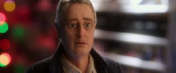 Movie still from “Anomalisa” (2015), directed by Duke Johnson – A man's face in a dark room; Close Up shot, Over the shoulder angle