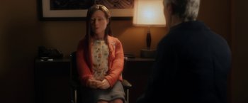Movie still from “Anomalisa” (2015), directed by Duke Johnson – A woman sitting in a chair talking to another woman; Close Up shot, Over the shoulder angle