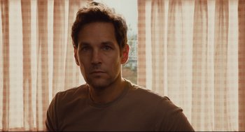 Movie still from “Ant-Man” (2015), directed by Peyton Reed – A man that is staring at the camera; Close Up shot, Low angle