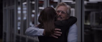 Movie still from “Ant-Man and the Wasp” (2018), directed by Peyton Reed – Two people hugging each other in a room; Close Up shot, Over the shoulder angle