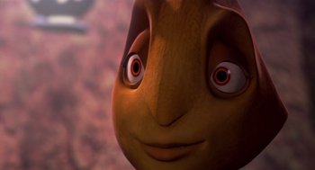 Movie still from “Antz” (1998), directed by Tim Johnson – View of the face of an animal; Extreme Close Up shot, High angle