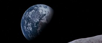 Movie still from “Apollo 13” (1995), directed by Ron Howard – A view of the earth from the space shuttle; Extreme Wide shot, High angle