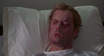 Movie still from “As Good as It Gets” (1997), directed by James L. Brooks – A person in a hospital bed; Close Up shot, High angle