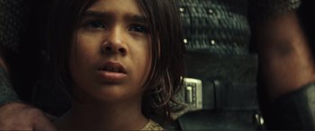 Movie still from “Assassin's Creed” (2016), directed by Justin Kurzel – A young girl's face; Close Up shot, Low angle