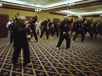 Movie still from “Some Kind of Heaven” (2020), directed by Lance Oppenheim – Wide shot, High angle