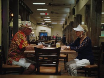 Movie still from “Some Kind of Heaven” (2020), directed by Lance Oppenheim – Wide shot, High angle