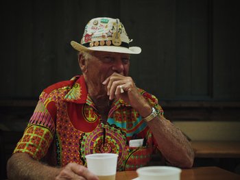 Movie still from “Some Kind of Heaven” (2020), directed by Lance Oppenheim – Medium shot, Over the shoulder angle