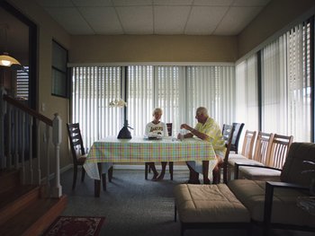 Movie still from “Some Kind of Heaven” (2020), directed by Lance Oppenheim – Wide shot, High angle