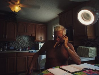 Movie still from “Some Kind of Heaven” (2020), directed by Lance Oppenheim – Medium shot, High angle