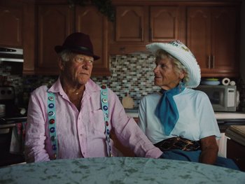 Movie still from “Some Kind of Heaven” (2020), directed by Lance Oppenheim – Medium shot, High angle