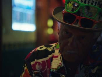 Movie still from “Some Kind of Heaven” (2020), directed by Lance Oppenheim – Close Up shot, Low angle