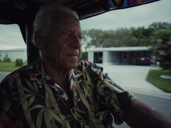 Movie still from “Some Kind of Heaven” (2020), directed by Lance Oppenheim – Close Up shot, Low angle