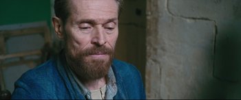 Movie still from “At Eternity's Gate” (2018), directed by Julian Schnabel – A person with a beard; Close Up shot, High angle