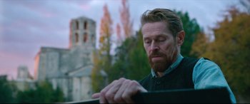 Movie still from “At Eternity's Gate” (2018), directed by Julian Schnabel – A person with a beard; Close Up shot, Low angle