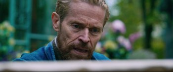Movie still from “At Eternity's Gate” (2018), directed by Julian Schnabel – A person with a beard; Close Up shot, Over the shoulder angle