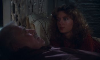Movie still from “Atlantic City” (1980), directed by Louis Malle – A woman sitting next to a man in a bed; Close Up shot, Over the shoulder angle