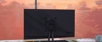 Movie still from “Spider-Man: Into the Spider-Verse” (2018), directed by Peter Ramsey – A computer monitor with a lock on the back of it; Extreme Close Up shot, High angle