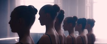 Movie still from “Avengers: Age of Ultron” (2015), directed by Joss Whedon – A group of young women standing next to each other; Close Up shot, Over the shoulder angle