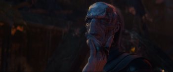 Movie still from “Avengers: Infinity War” (2018), directed by Anthony Russo – Close Up shot, Over the shoulder angle