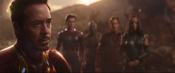 Movie still from “Avengers: Infinity War” (2018), directed by Anthony Russo – Medium shot, Over the shoulder angle