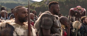 Movie still from “Avengers: Infinity War” (2018), directed by Anthony Russo – Medium shot, Low angle