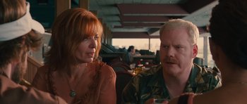 Movie still from “Away We Go” (2009), directed by Sam Mendes – A man and a woman sitting at a table in a restaurant; Close Up shot, Over the shoulder angle