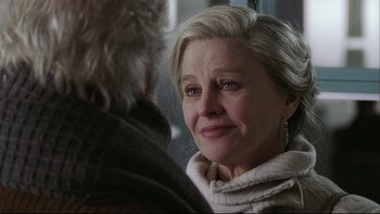 Movie still from “Away from Her” (2006), directed by Sarah Polley – An older woman looking at another older woman; Close Up shot, Over the shoulder angle