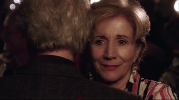 Movie still from “Away from Her” (2006), directed by Sarah Polley – An older woman and a younger man are talking to each other; Close Up shot, Over the shoulder angle