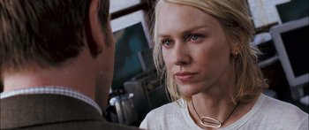 Movie still from “Stay” (2005), directed by Marc Forster – A person talking to another person; Close Up shot, Over the shoulder angle