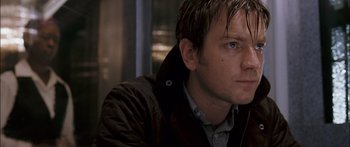 Movie still from “Stay” (2005), directed by Marc Forster – A person wearing a jacket; Close Up shot, Over the shoulder angle