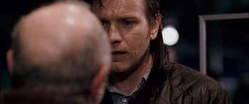 Movie still from “Stay” (2005), directed by Marc Forster – A person talking to another person; Close Up shot, Over the shoulder angle