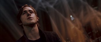 Movie still from “Stay” (2005), directed by Marc Forster – A person with long hair; Close Up shot, Low angle