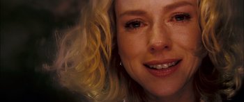 Movie still from “Stay” (2005), directed by Marc Forster – A woman's face with blonde curly hair; Extreme Close Up shot, Overhead angle