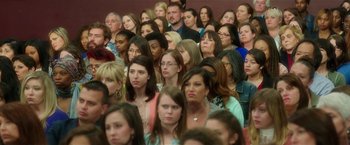 Movie still from “Bad Moms” (2016), directed by Scott Moore – A group of people sitting in a room; Wide shot, High angle